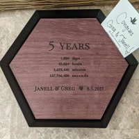 5 Years Wood Anniversary Gift Custom Wood Bamboo Tray 5th Anniversary ...