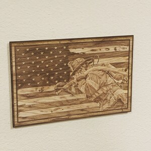 Glowforge Digital Laser Ready Design File - Fireman American Flag ...