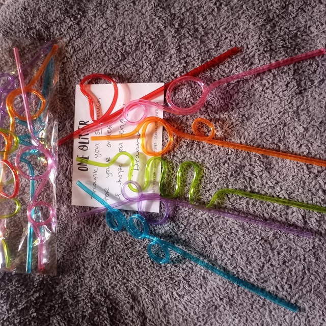 Reusable Silly Straw, Colorful Straw, Rainbow Colored Straw, Wacky Straw,  Crazy Straws, Colorful Straws, Random Straws