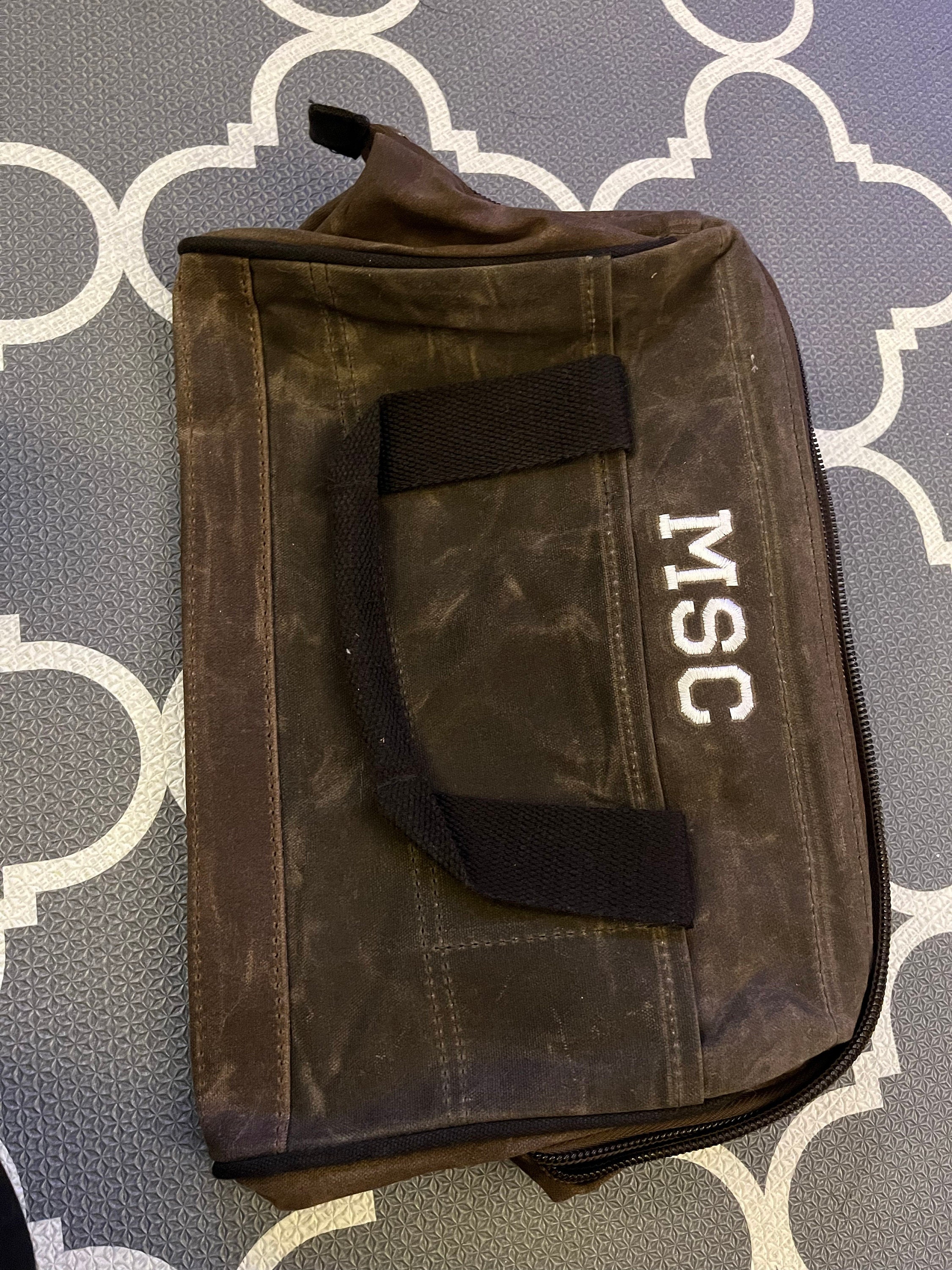 Personalized Embroidered Olive Waxed Canvas Tool Bag, Birthday Gifts, Gifts for Him
