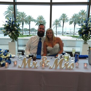 Mr and Mrs Wedding Signs for Wedding Table Decorations, Mr and Mrs