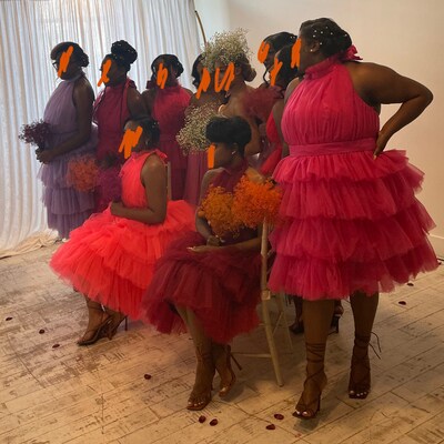 Wedding Guest Dress Mauve Tulle Dress Women Mauve Tea Length Dress