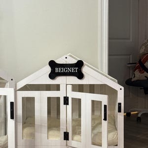 WLO® White & Ivory  Gabled Modern Dog Crate, Premium Wooden Dog Crate with Free Customization, Gift Cushion Covers