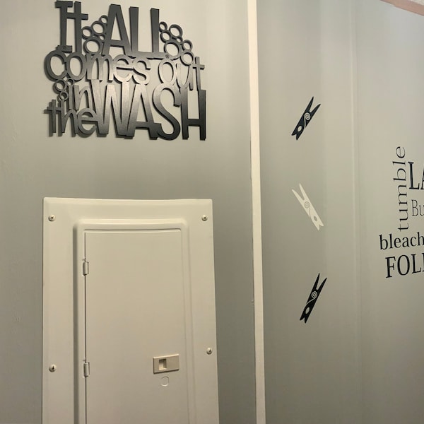 CLOTHESPINS, Laundry Decal, Vinyl Wall Quotes, Wall Quote Decal ...