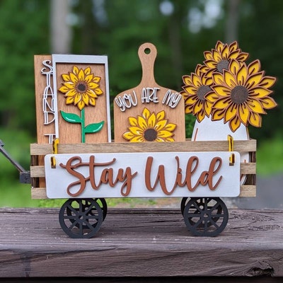 Add on for Interchangeable Wagon/crate Shelf Sitter Sunflowers ...
