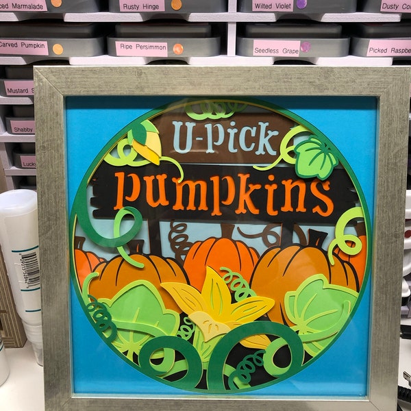 3D PUMPKIN PATCH Svg - FALL Shadow Box Svg - for Cricut - for ...