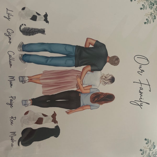 Personalised Family Print Custom Family Art Print Personalised Family ...