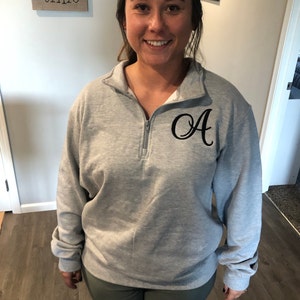 Monogrammed Embroidered Fall Wreath Quarter Zip