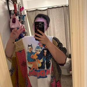 Elvis Upcycled Vintage Kantha Upcycled Tee Fits Size Small to XL