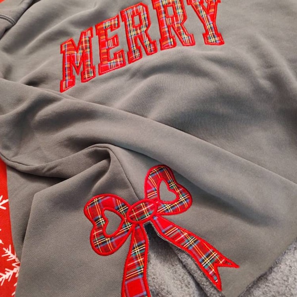 Tween Merrily Christmas Bow Fleece Pullover main image 1