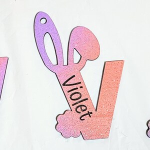 Bunny Ear Letter SVG, Glowforge Easter SVG, Easter Bunny Monogram ...