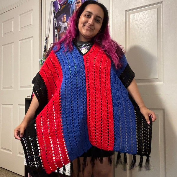 Easy Crochet Mens Poncho Bagoday Crochet Pattern DIGITAL DOWNLOAD ONLY