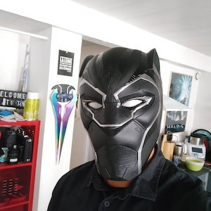 Black Panther Helmet With Neck Piece Life-size Scale Fully | Etsy