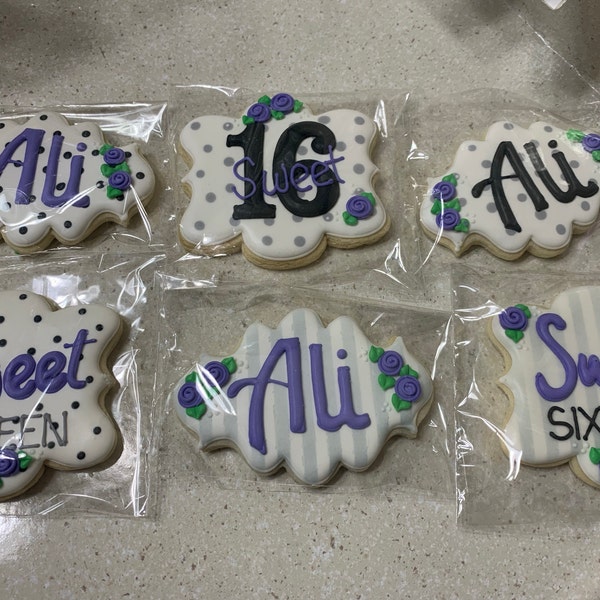 Sweet 16 Cookies, Pink and Gold Sweet 16 Cookies - Etsy