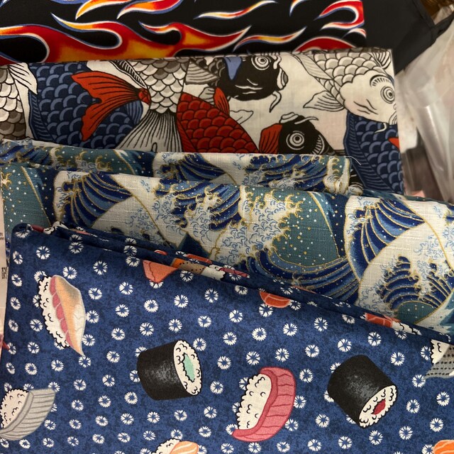 2025春の新作 Brown Ombre Fabric, Hawaiian Tapa Print Scale Large Swirl, サーフィン・ボディボード