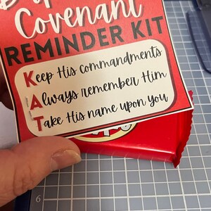 Baptism Covenant Reminder Kit Kat Printable Primary Baptism Gift ...