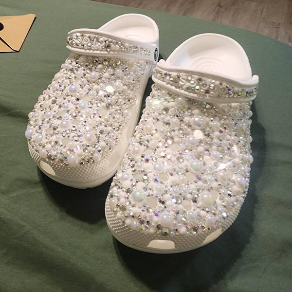 Luxury Bedazzled Wedding Crocs: Personalized Crystal Shoes - Etsy