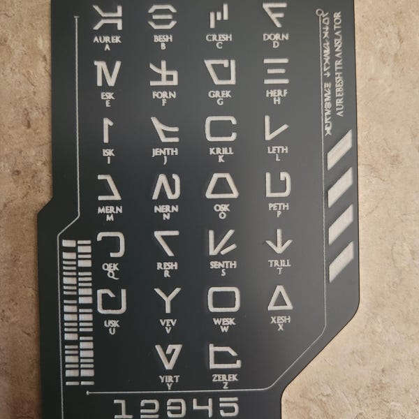 Star Wars Galaxy's Edge Inspired Aurebesh Translator Card - Etsy