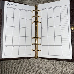 Printed Discbound Planner Inserts WEEKLY Inserts Half Letter Size ...