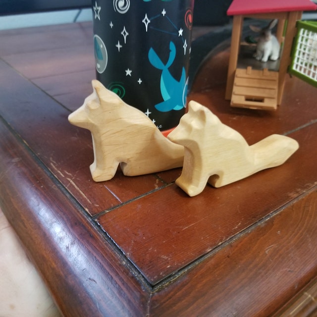 Kids Hand-Carved Wooden Animal Toys, Set of 8 + Reviews