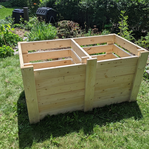 Plans Only - DIY Single & Double Compost Bin Plans With Adjustable ...