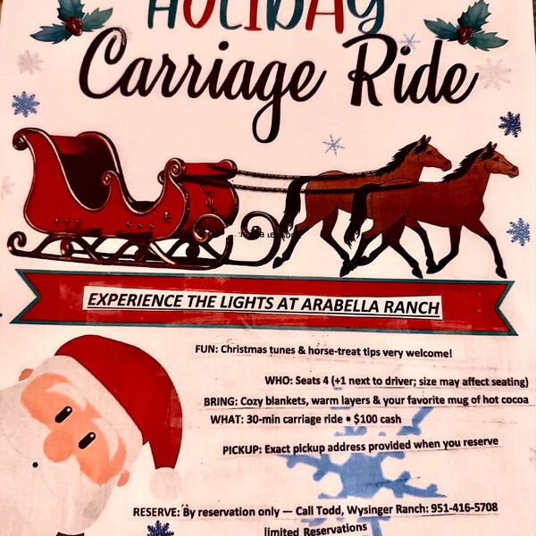 Christmas Carriage Ride Flyer: Holiday Festival, Editable Template - Etsy