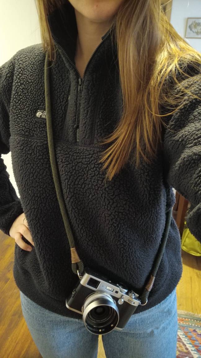Checkered Olive/Black Camera Strap