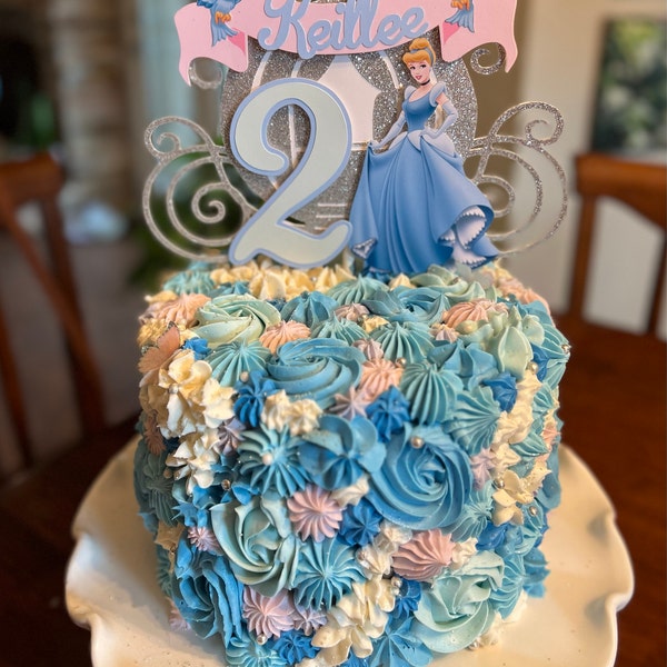 Cinderella Gold Glitter Carriage Cake Topper - Princess Party ...