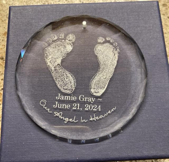 Personalized Memorial Crystal Ornament, Engraved Photo Christmas Ornament, Loss of Father Gift, Sympathy Gift, Remembrance Gift