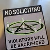 No Soliciting Sign Window Cling Goth (violators Will Be Sacrificed ...