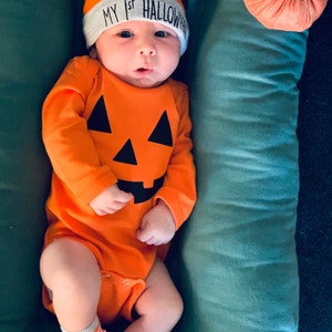 Halloween Jack O' Lantern Baby Bodysuit Long Sleeve - Etsy