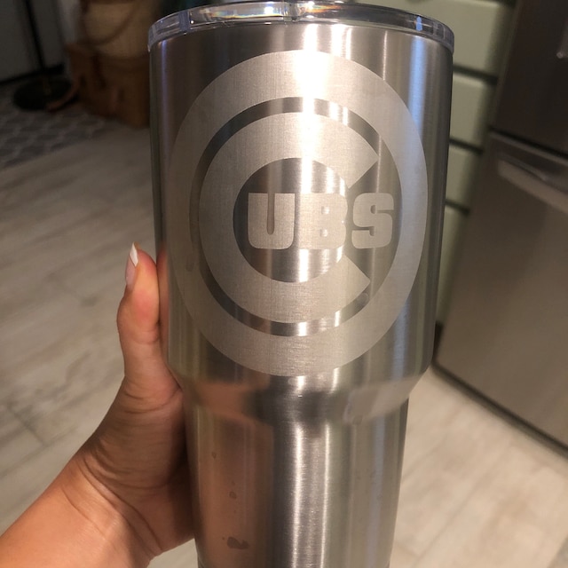 30oz Yeti Any Sports Team, Any Logo Custom Engraved Stainless Steel Thermos  Rambler Tumbler Bulk Personalized Gift 