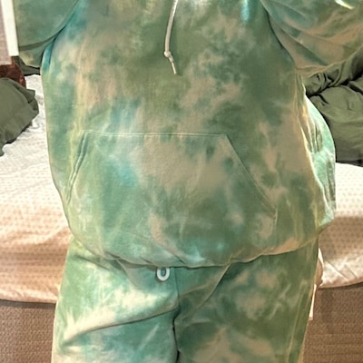 Fleece Bleach Wash Sweatpants Joggers Anubis Black and Grey Tie-Dye *Limited*