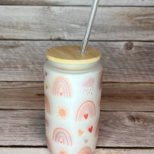 Boho Rainbow 16 Oz Libbey Glass Can Tumbler Sublimation Design,rainbows ...