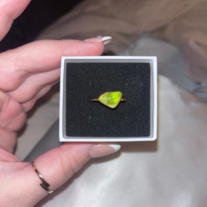 Customer photo from Kylie, Raw Peridot Ring in Yellow Gold