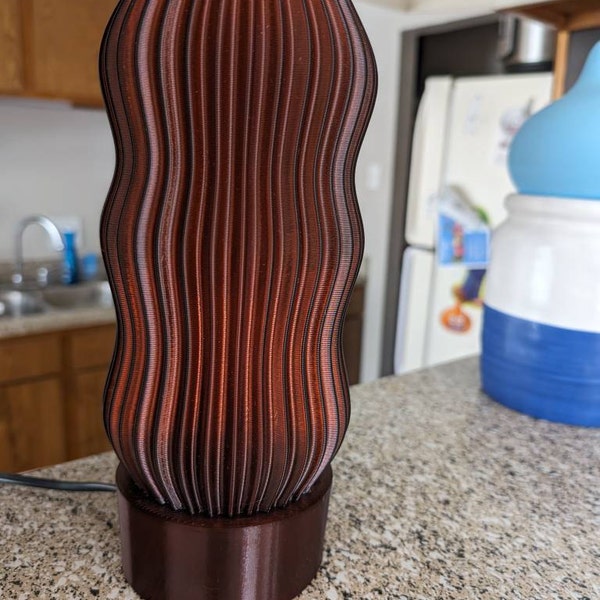 Wavy X AMBER Table Lamp_3d Prnted Wth 99% Recycled Plastc LED Lamp LED Bulbs Nclude - Etsy