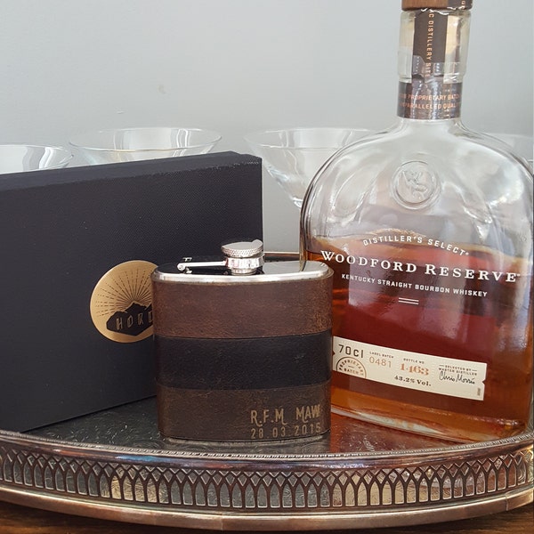 Personalised Leather Hip Flask, Customised Leather Flask, Personalized ...