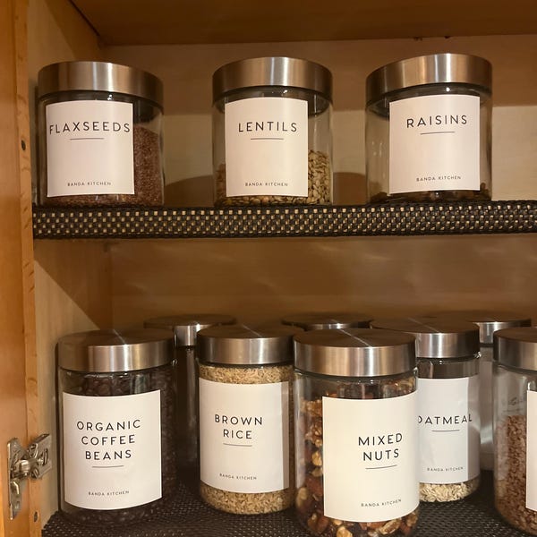 Minimalist Pantry Labels for Kitchen Organization • Water-resistant ...