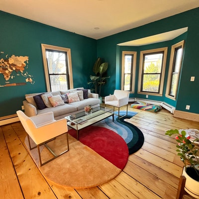 Geometric Modern Cut Loop High Low Pile Hand Tufted Rug for Living Room ...