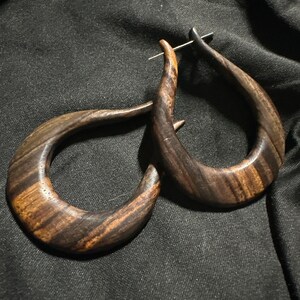 Brown - Hand Carved Wooden Earrings main image 1