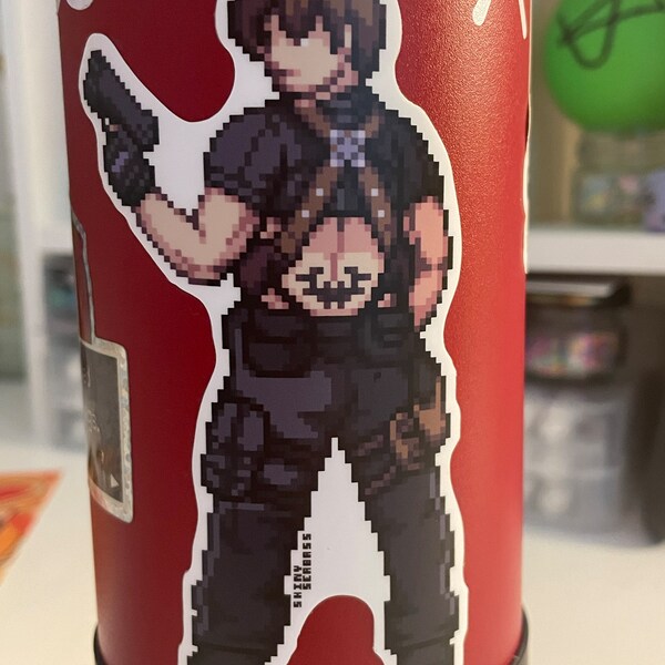 Resident Evil Pixel Art Stickers | Leon S Kennedy Ada Ashley Jill RE4 ...