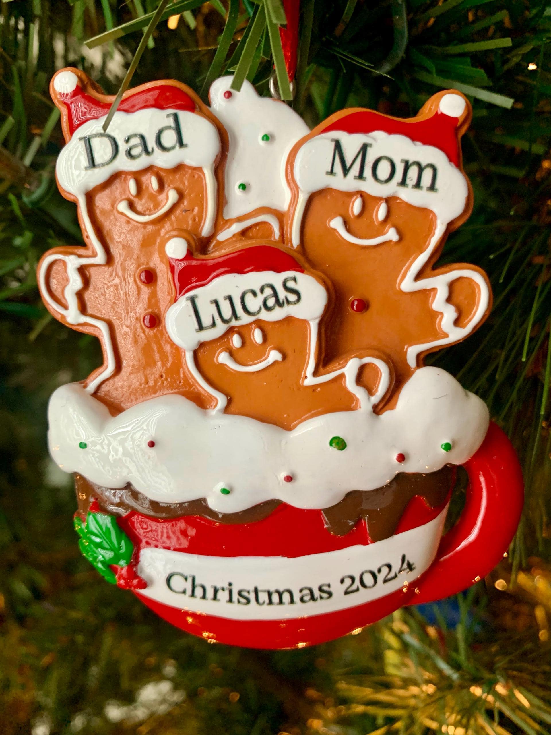 Personalized Gingerbread Christmas Ornament 2025, Custom Resin Family Ornament, Custom Christmas Gift,Personalized Xmas Gift,Christmas Decor