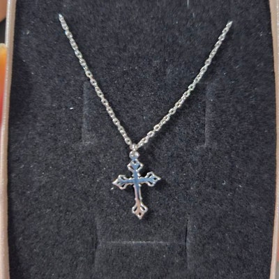 Dainty Cross Necklace, 14K Solid Gold Cross Necklace, Tiny Cross ...