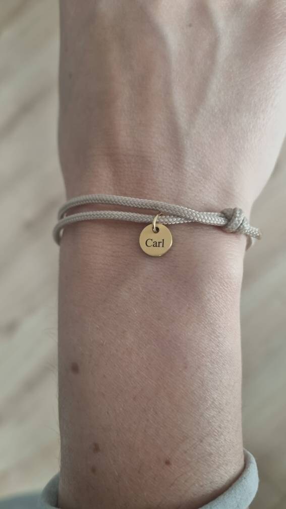 Personalized sailing rope bracelet - name bracelet - friendship bracelet - surfer bracelet - partner bracelet - stainless steel bracelet with engraving - A195
