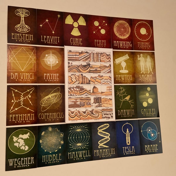 Math Art Print of Famous Mathematicians in History, Science Mosaic Wall ...