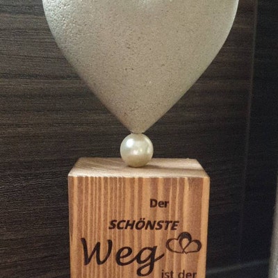 Betonherz Hochzeitsgeschenk Geschenkidee personalisierbar Etsy.de