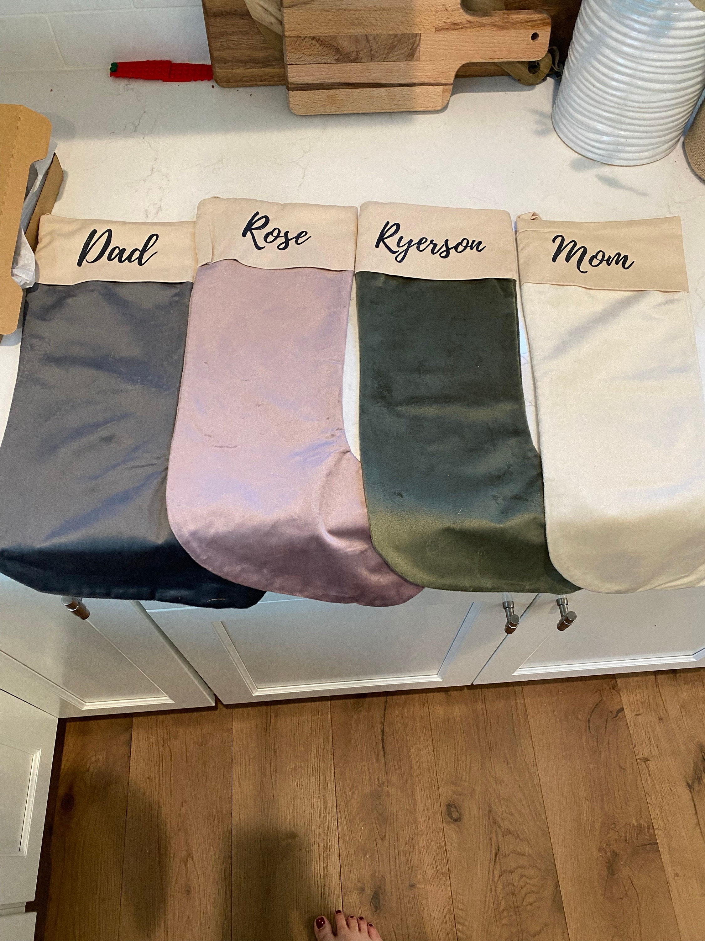 Personalised Velvet Christmas Stocking - Custom Name Holiday Decor - Perfect Xmas Gift - 1 Stocking - Personalized Christmas Decoration