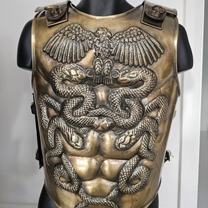 Medieval Brass Armor Roman Cuirass Reenactment Breastplate 18ga Brass ...