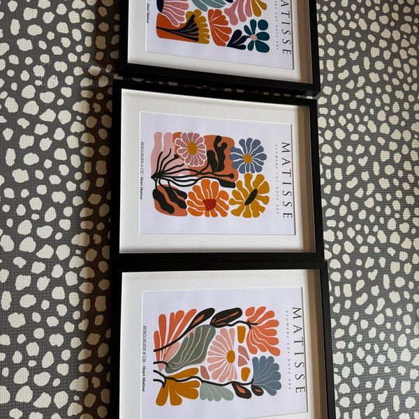 Set of 3 Matisse Flower Market Prints, Boho Flower Art, Bedroom Wall ...