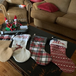 Personalized Christmas Stockings. Buffalo Plaid Stockings. - Etsy